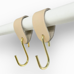  S-Haken Hänger aus Leder - Gold | 2er-Set