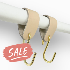  S-Haken Hänger aus Leder - Gold | 2er-Set