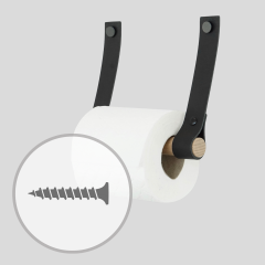 Toilettenpapierhalter aus Leder | mit Schraube