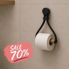 Toilettenpapierhalter aus Leder 'Triangle' | mit Saugnapf