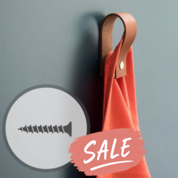 Leren Magneet-lus - met schroef  - handdoekhouder