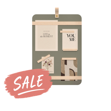 Magneetbord - leren magneetstrips rond creme