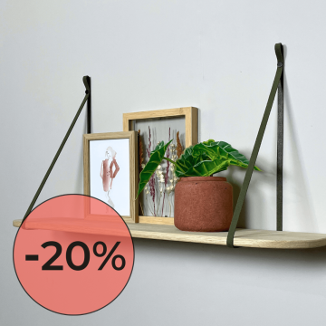 Regalträger aus Leder - 'schmal