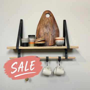 Wandplank keuken - met rekje - Plankje Roe - met roede 