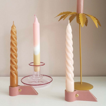 Kerzenständer aus Leder - 2er-Set
